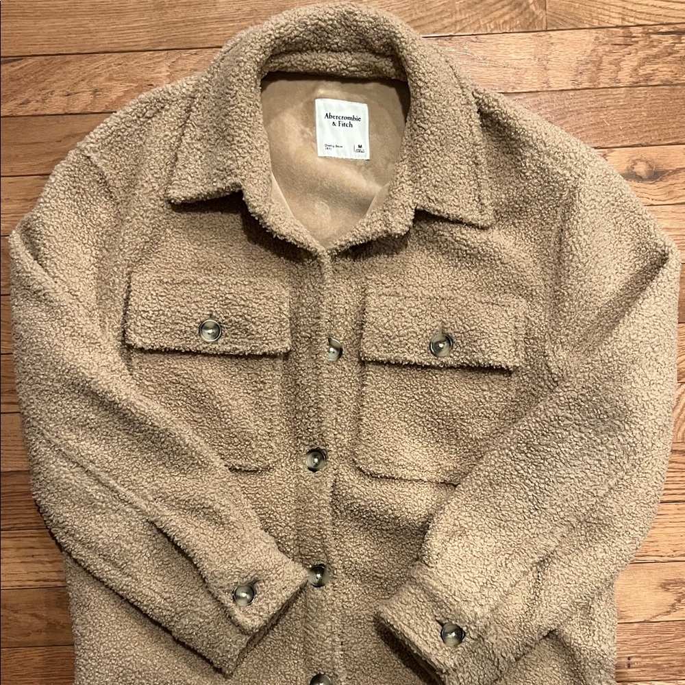 Abercrombie & Fitch Beige Sherpa Jacket